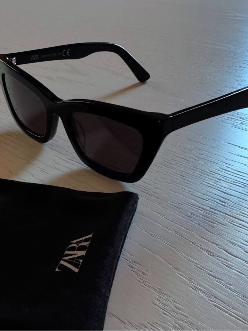 Zara Black Square Cat-Eye Sunglasses